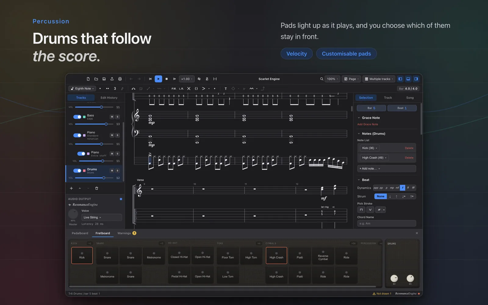 The drum pads