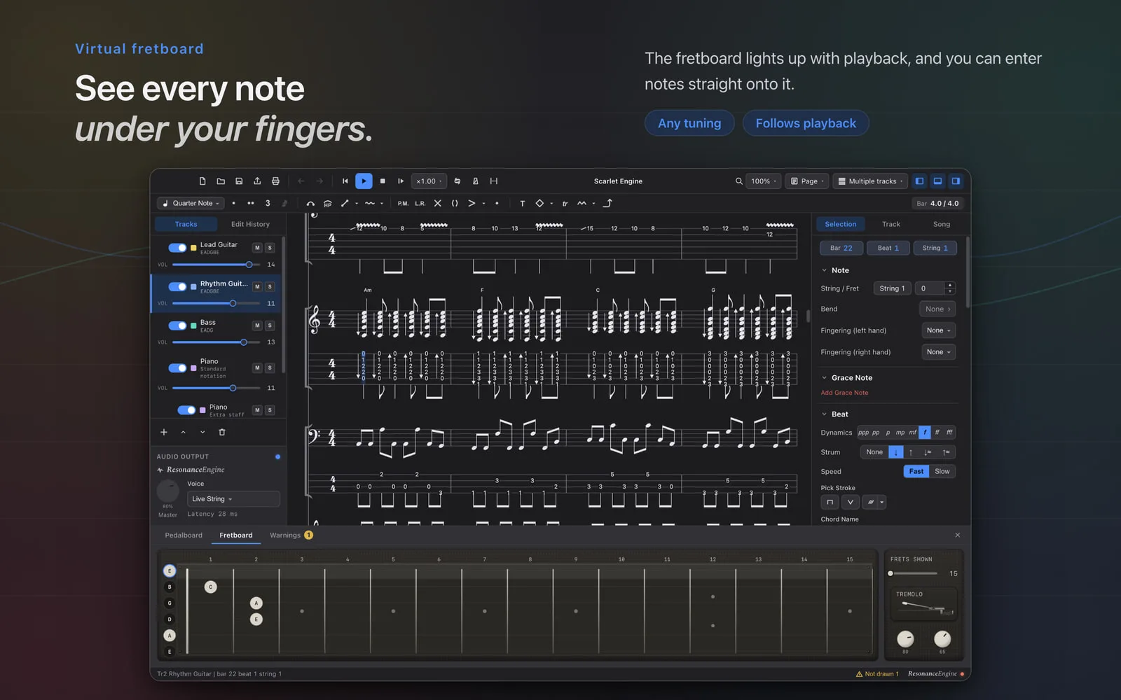 The virtual fretboard