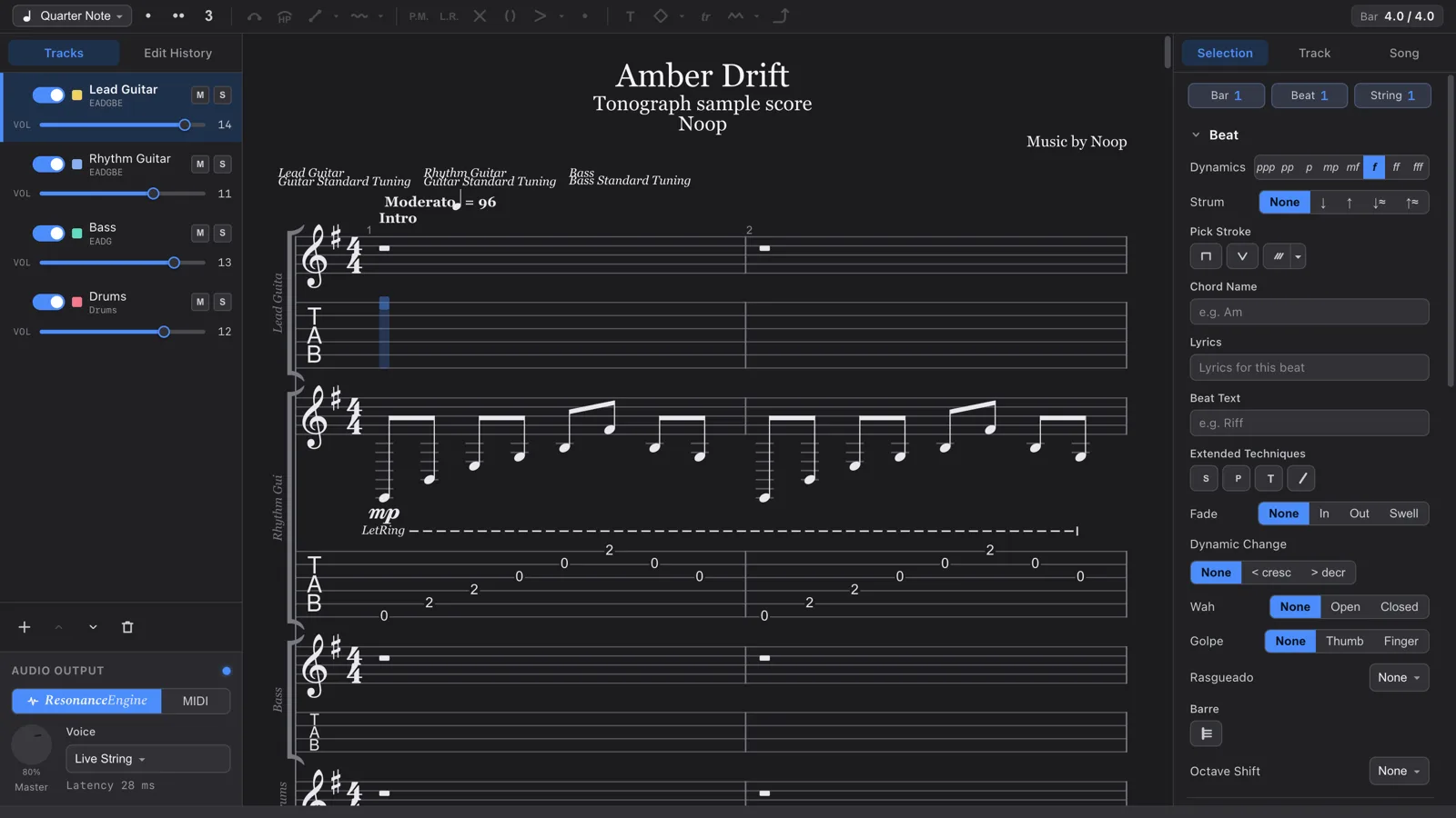 The Tonograph editor